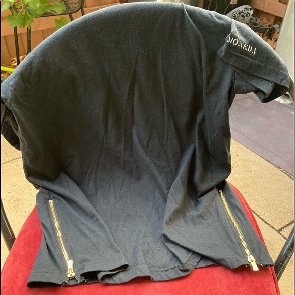 Black NORIEGA Tshirt with zippers - Picture 2 of 3